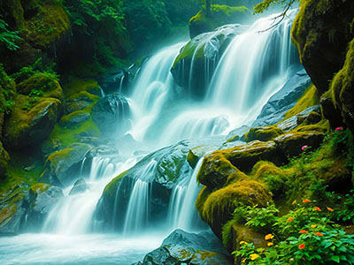 Waterfall and Moss